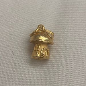 mushroom Pendant 10k gold plated